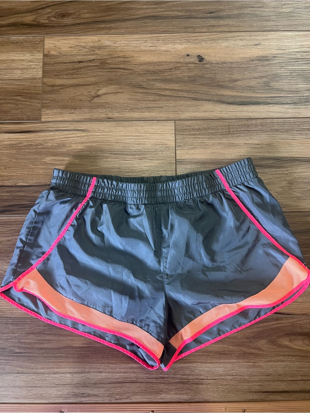 SO Gray Athletic Shorts with Pink Trim and Coral Panels